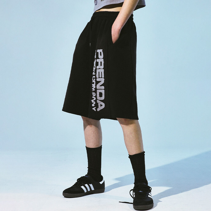 韓國PRENDA - GRADIENT RAWCUT SHORTS BLACK